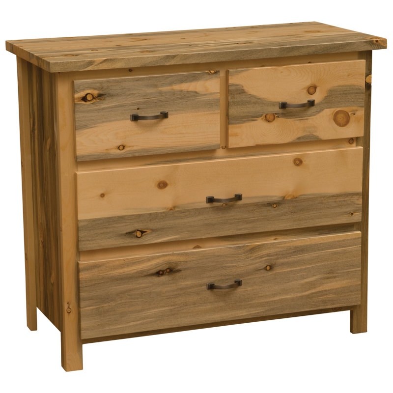 Fireside Lodge Blue Stain Pine Low Boy 4 Drawer Dresser Wayfair